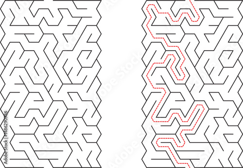 Complex Maze Puzzle Solution Pathfinding Labyrinth Game Challenge
