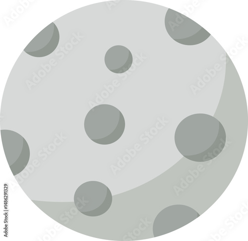 Full Moon with Craters – Flat Vector Space Illustration