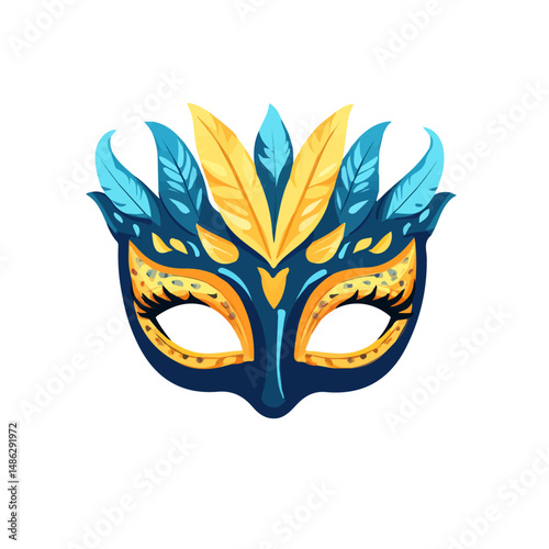 2D flat Theater Masks vector illustration, isolated on a white background.