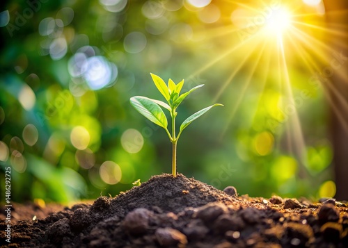 young plant in the soil