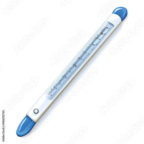 2D flat Thermometer vector illustration, isolated on a white background.