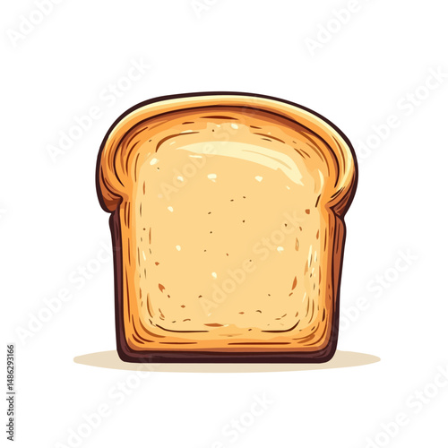 Whole Wheat Bread 2D flat vector illustration, isolated on a white background.