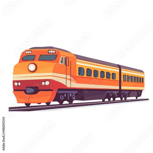 Train 2D flat vector illustration, isolated on a white background.