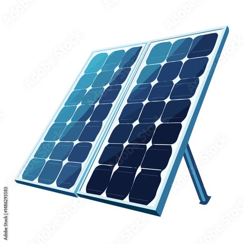 Solar Panel 2D flat vector illustration, isolated on a white background.