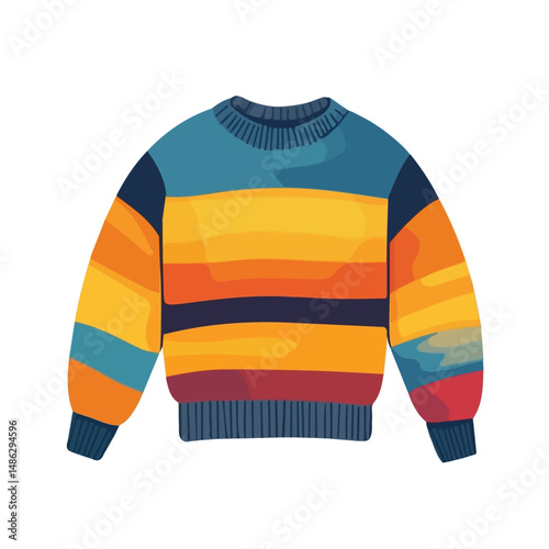 Sweater 2D flat vector illustration, isolated on a white background.