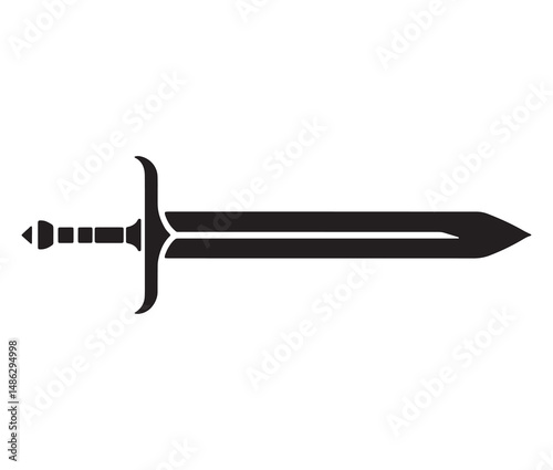 Vector illustration of an old sword. Iconic Sword Silhouettes.