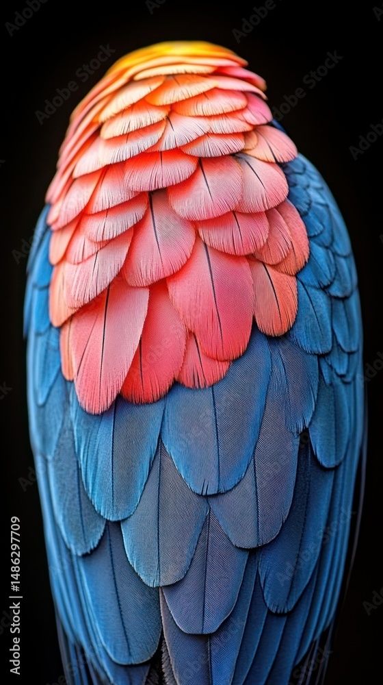 Fototapeta premium Close-up of a vibrant bird's back feathers