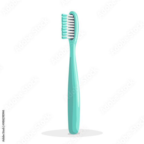 2D flat vector illustration of Toothbrush, isolated on a white background.