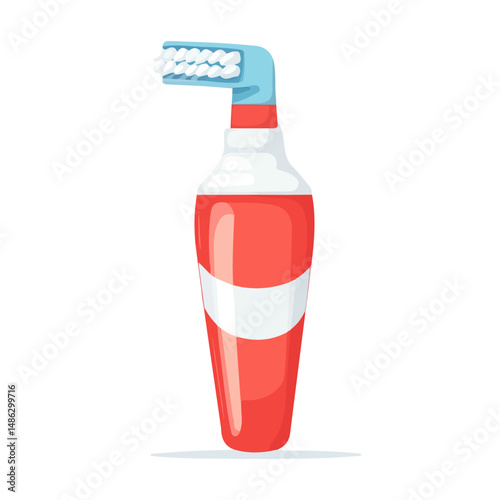 2D flat Toothpaste vector illustration, isolated on a white background.