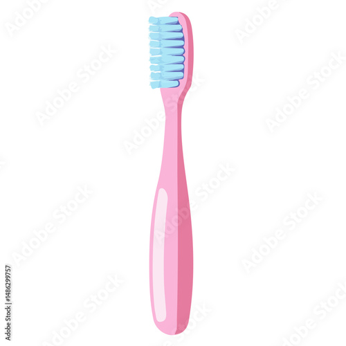 2D flat vector illustration of Toothbrush, isolated on a white background.
