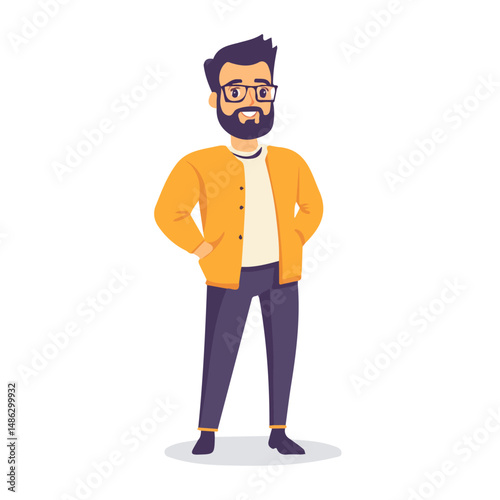 Virtual Teacher 2D flat vector illustration, isolated on a white background.