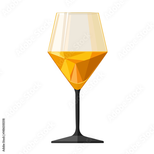 Wine Glass 2D flat vector illustration, isolated on a white background.
