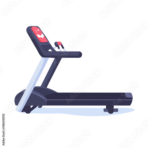 2D flat Treadmill vector illustration, isolated on a white background.