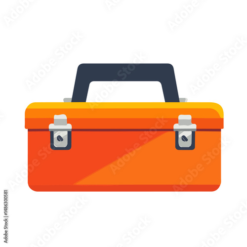 Toolbox 2D flat vector illustration, isolated on a white background.