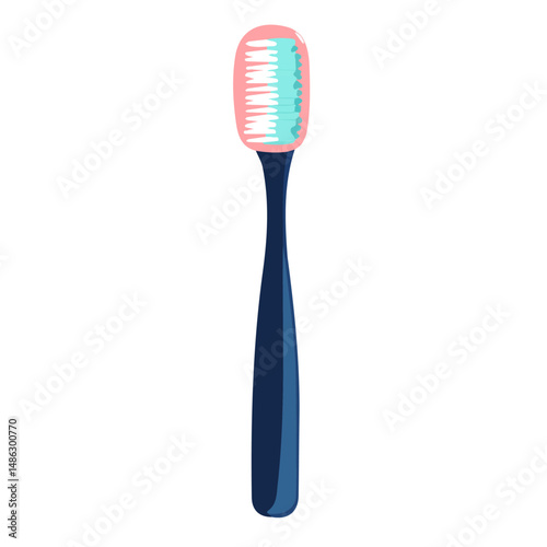 2D flat vector illustration of Toothbrush, isolated on a white background.