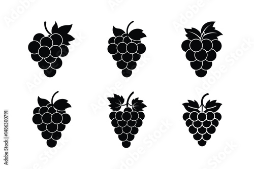 Vibrant Grapes Icon in 3D Vector Style