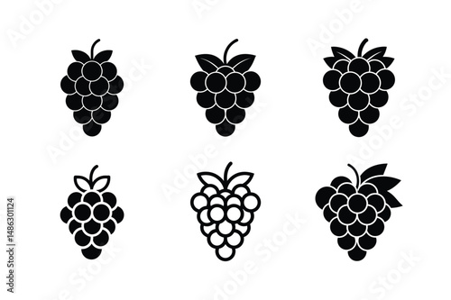 Stylized Grape Icon in 3D Vector
