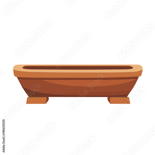 2D flat Water Trough vector illustration, isolated on a white background.