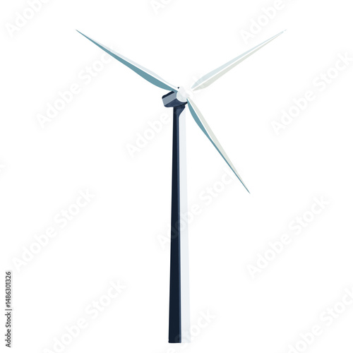 Wind Turbine 2D flat vector illustration, isolated on a white background.