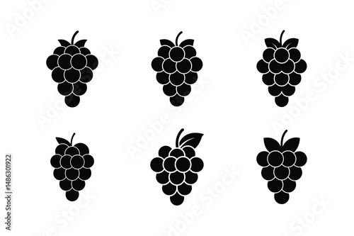 Stylish Grape Icon in 3D Vector Format