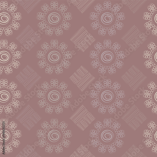 A background-free pattern of simple geometric elements in Scandinavian style in soft pastel tones