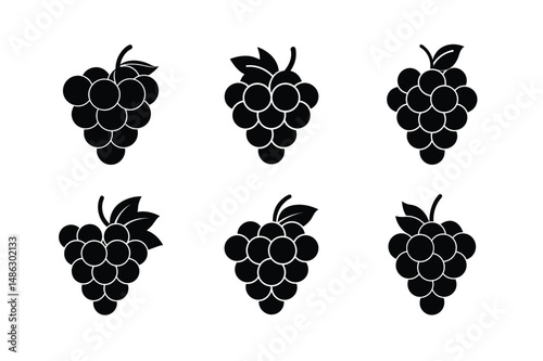 3d Grapes Icon Vector Stylized Glossy