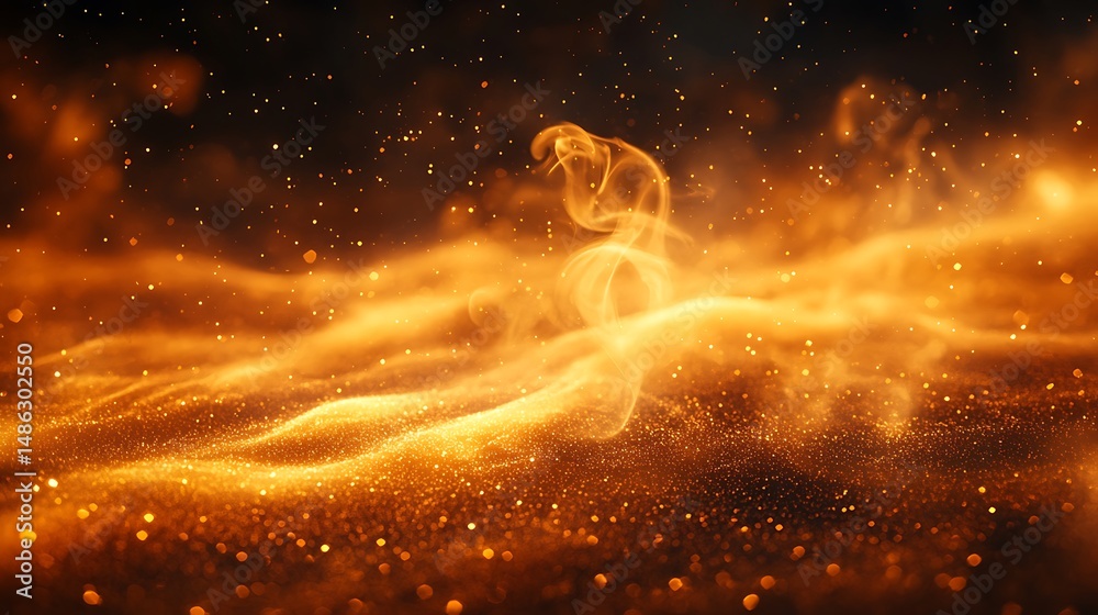 Obraz premium Abstract shiny gold glitter wave effect high resolution photo