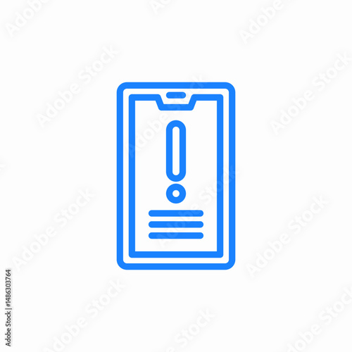 notification or warning on smartphone screen icon sign vector