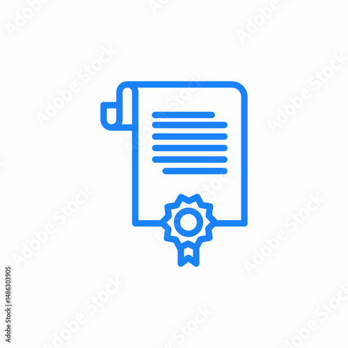 official document certificate or agreement icon sign vector