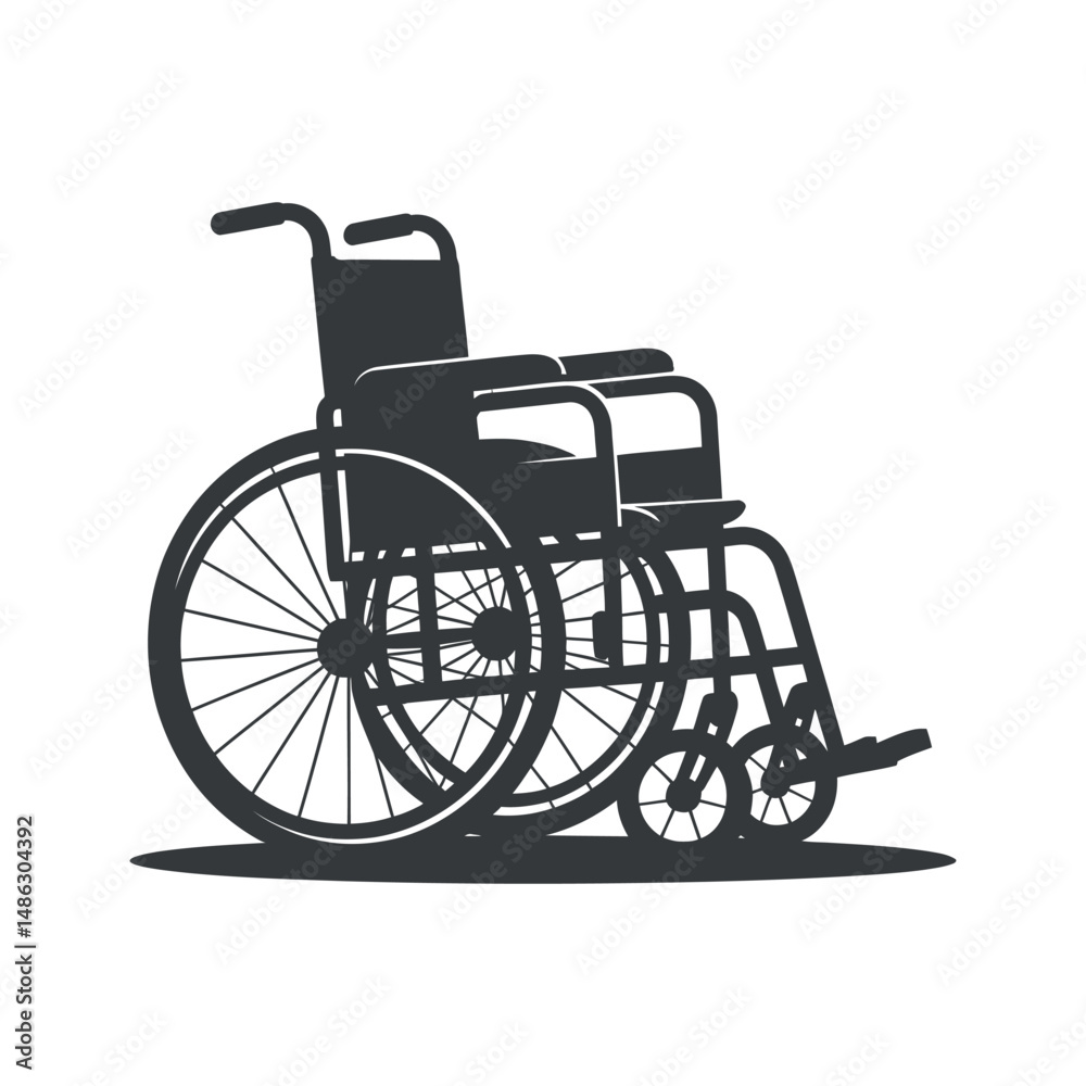 Fototapeta premium Black Silhouette of a Wheelchair for Accessibility and Disability Awareness