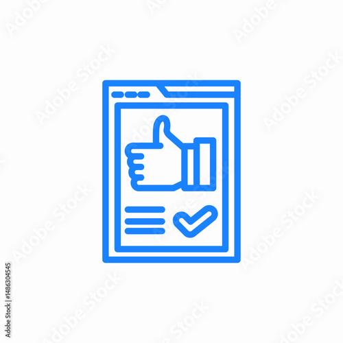 positive feedback or confirmation on website or app icon sign vector