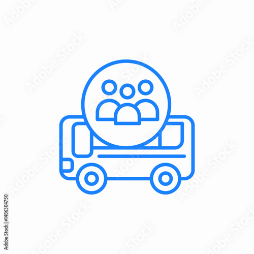 public transport bus passengers icon sign vector