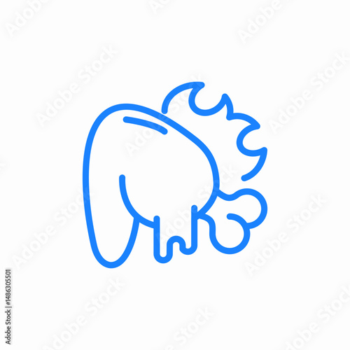 spicy chicken food icon sign vector