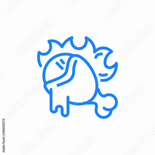spicy fried chicken drumstick food icon sign vector