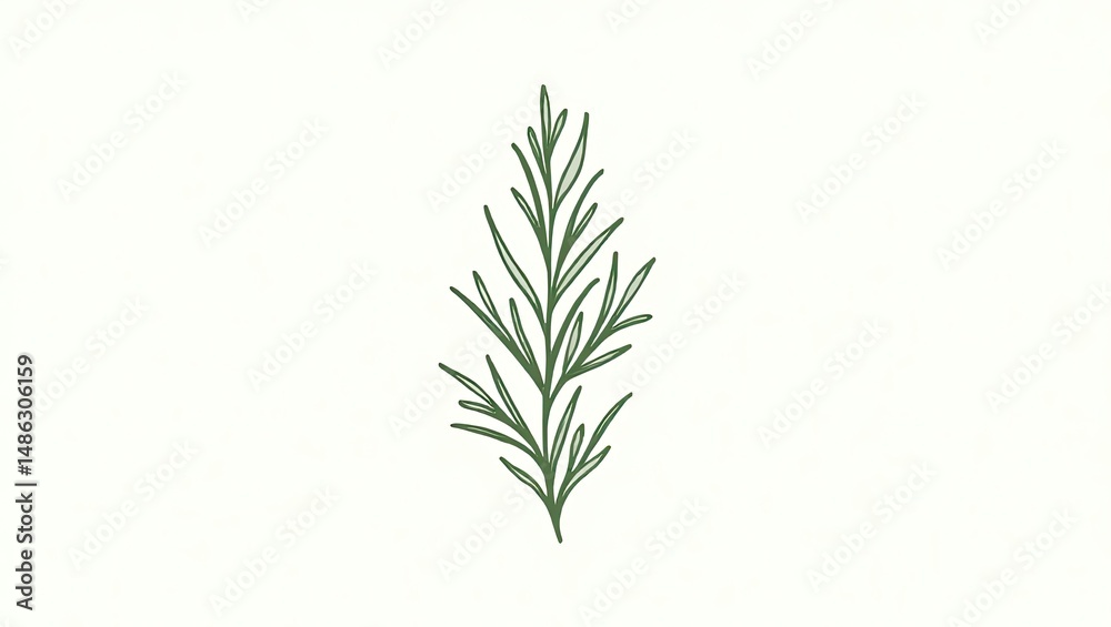 Fototapeta premium rosemary on white background