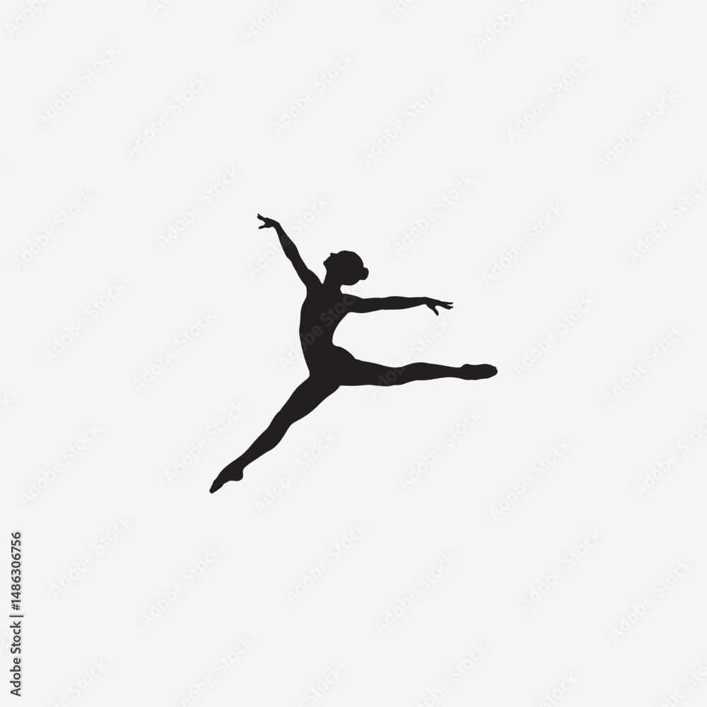 Graceful Gymnast Dancer Silhouette - Capturing Elegance in Motion Graceful Gymnast Dancer Silhouette - Capturing Elegance in Motion