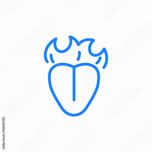 tongue fire bitter spicy icon sign vector