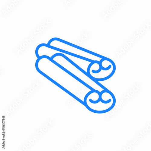 two cinnamon sticks spice icon sign vector