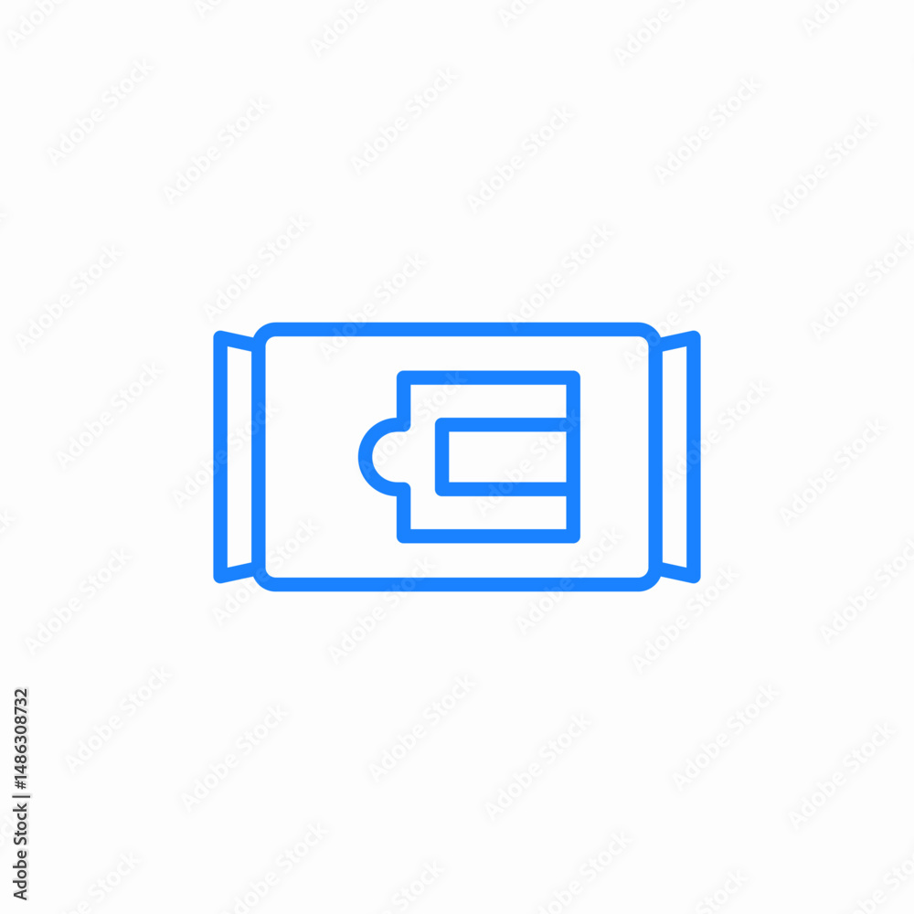 Fototapeta premium wet wipes packaging icon sign vector