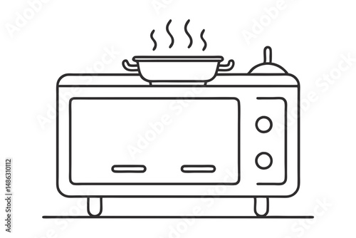 Modern stove vector illustration drawing