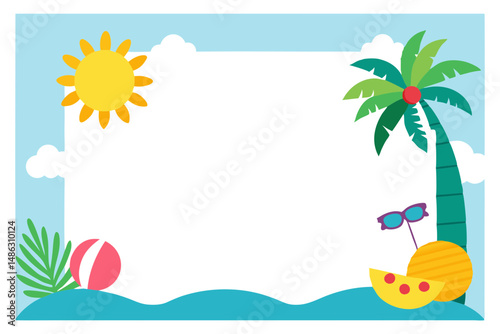 Sunshine summer frame vector illustration