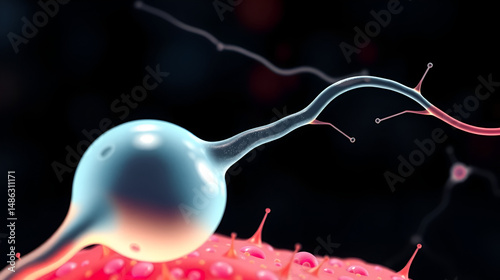 Microscopic Sperm Cell Anatomy Illustration,