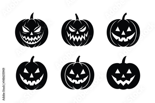 Horror Style Pumpkin Face Vector