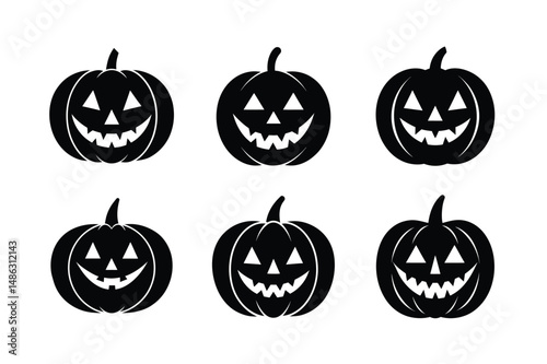 Aggressive Pumpkin Face Outline Vector