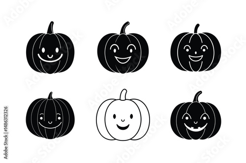 Cursed Pumpkin Face Vector Graphic
