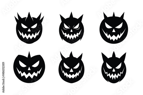 Scary Pumpkin Face Vector Art