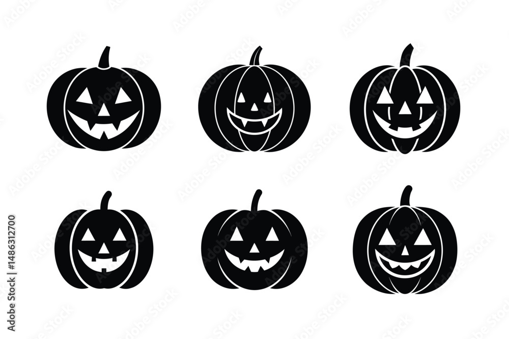 Grumpy Pumpkin Face Icon Style Art