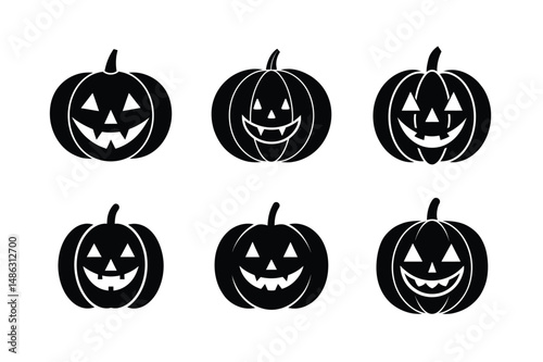 Grumpy Pumpkin Face Icon Style Art