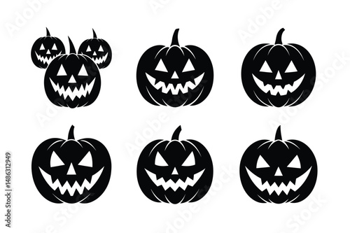 Angry Pumpkin Head Silhouette Art