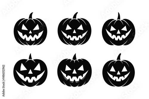 Scowling Halloween Pumpkin Face